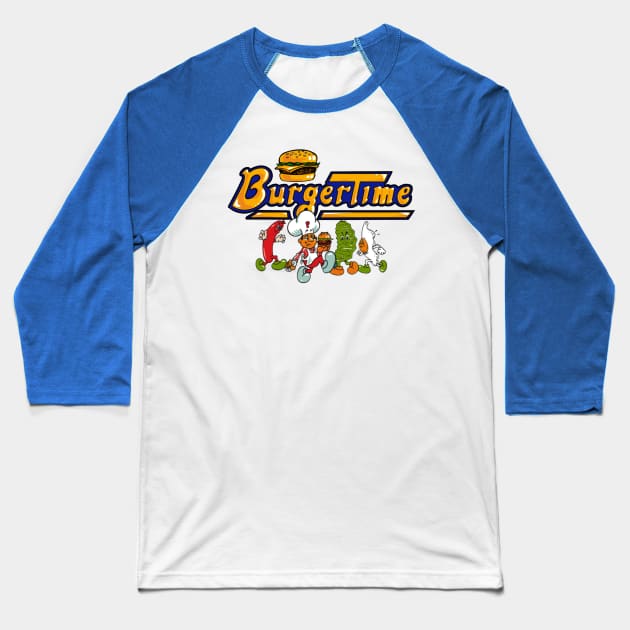 Burger Time Characters Baseball T-Shirt by RoswellWitness